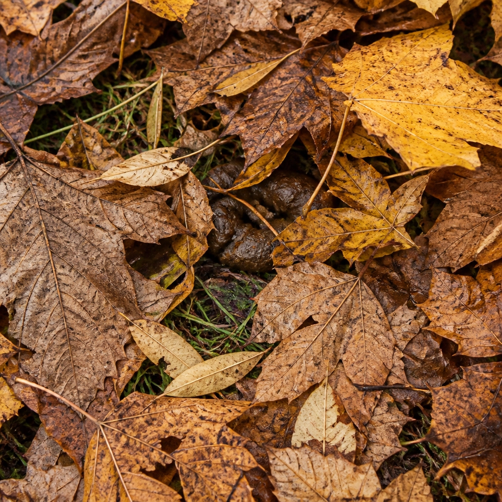 Waste hidden under leaves